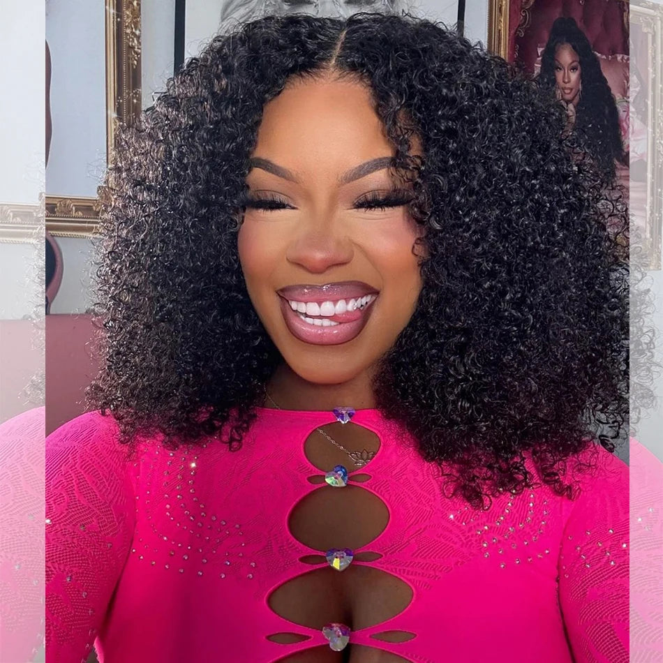 10A 100% Glueless Wigs Human Hair Wigs Ready To Wear Bleached Knots 6x5 Pre Cut HD Transparent Glueless Lace Wigs Kinky Curly