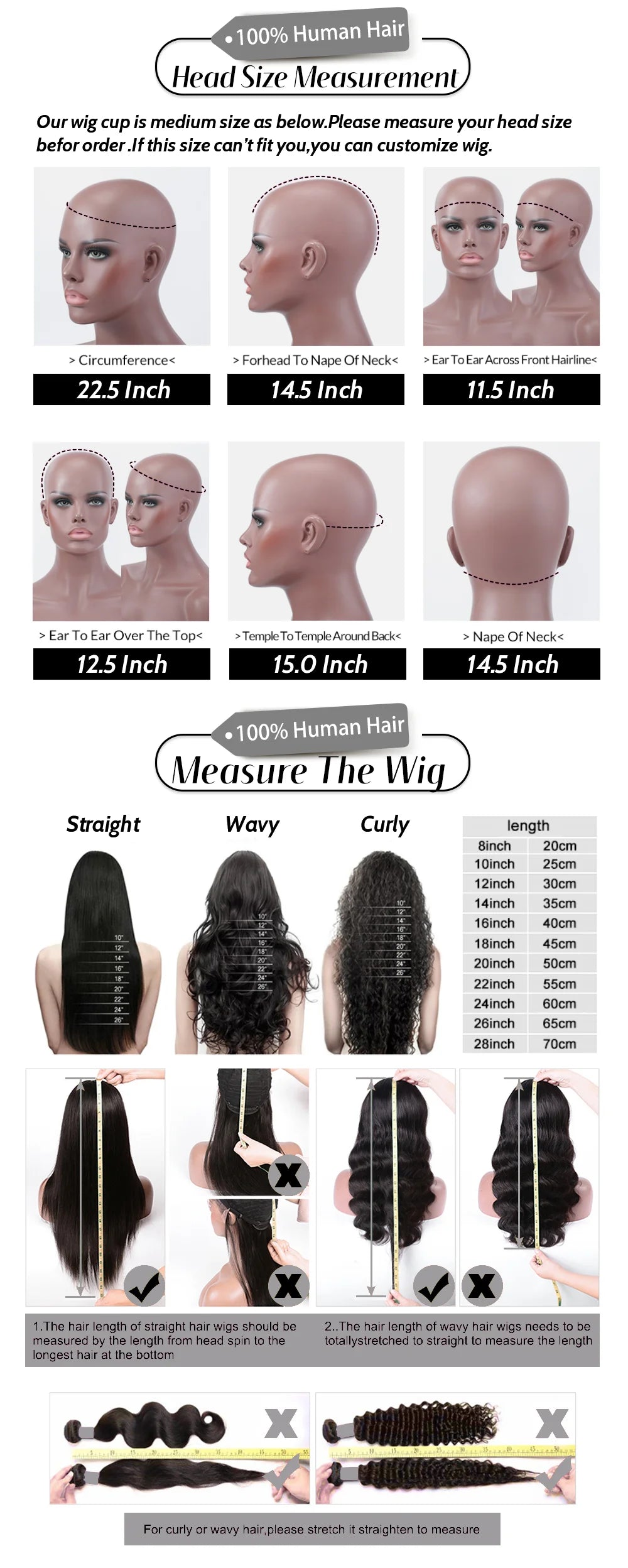 Kinky Straight Human hair Wig 13X6 Transparent Lace Front Wigs Yaki Straight 180% Density Natural Black