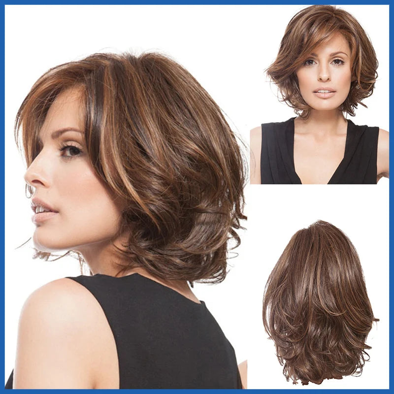 Wig CoverFemale Hair Gold Pink synthetic Wigs Women Brazilian Remy Hair Cheap Popular Hairstyles For Straight And Curly Hair