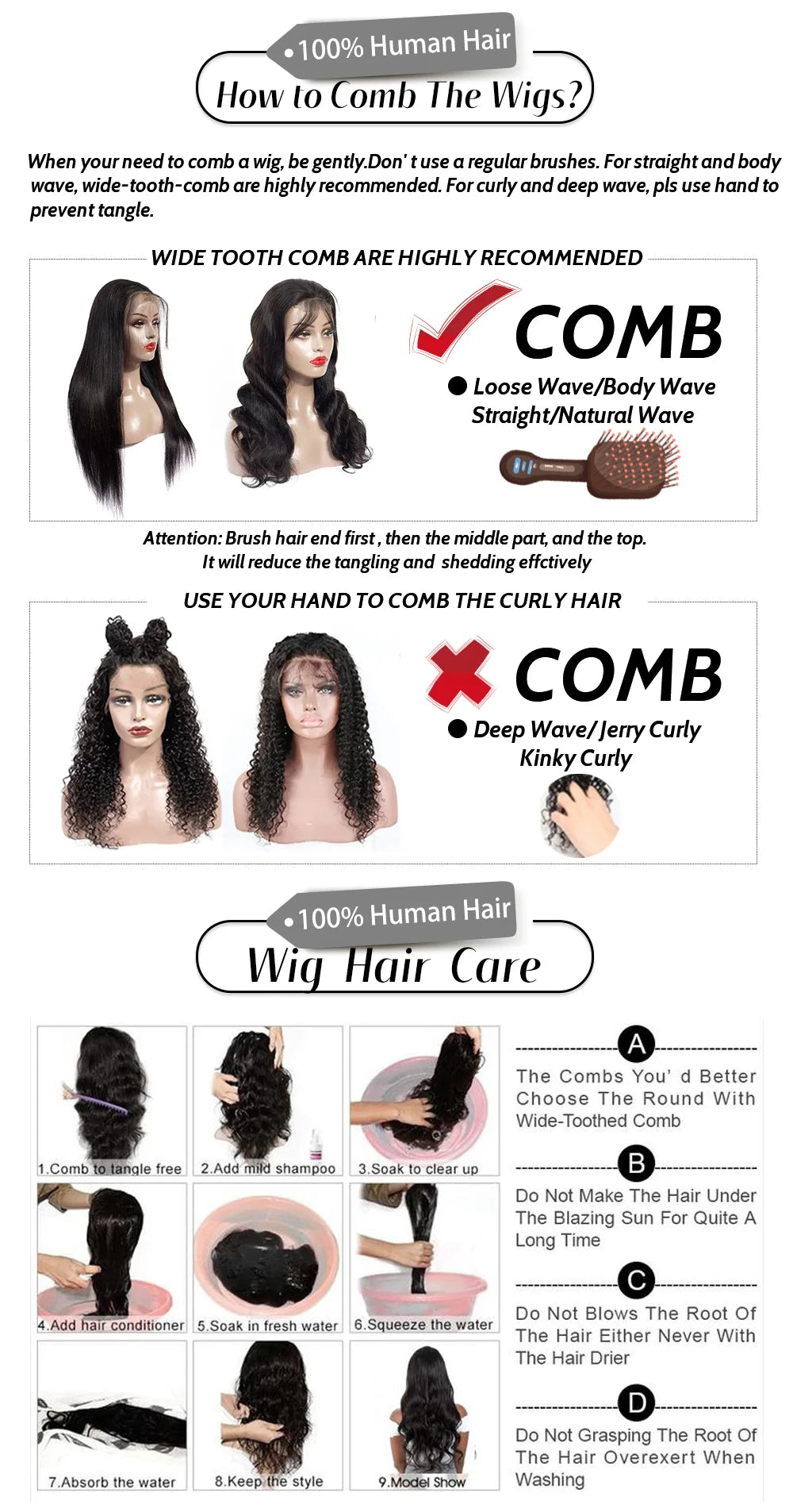 Kinky Straight Human hair Wig 13X6 Transparent Lace Front Wigs Yaki Straight 180% Density Natural Black