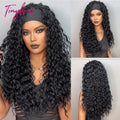 Curly Headband Synthetic Wigs Natural Black Long Women's Headband Wig Deep Water Wave Bohemian Hair For Black Women Fake Hair