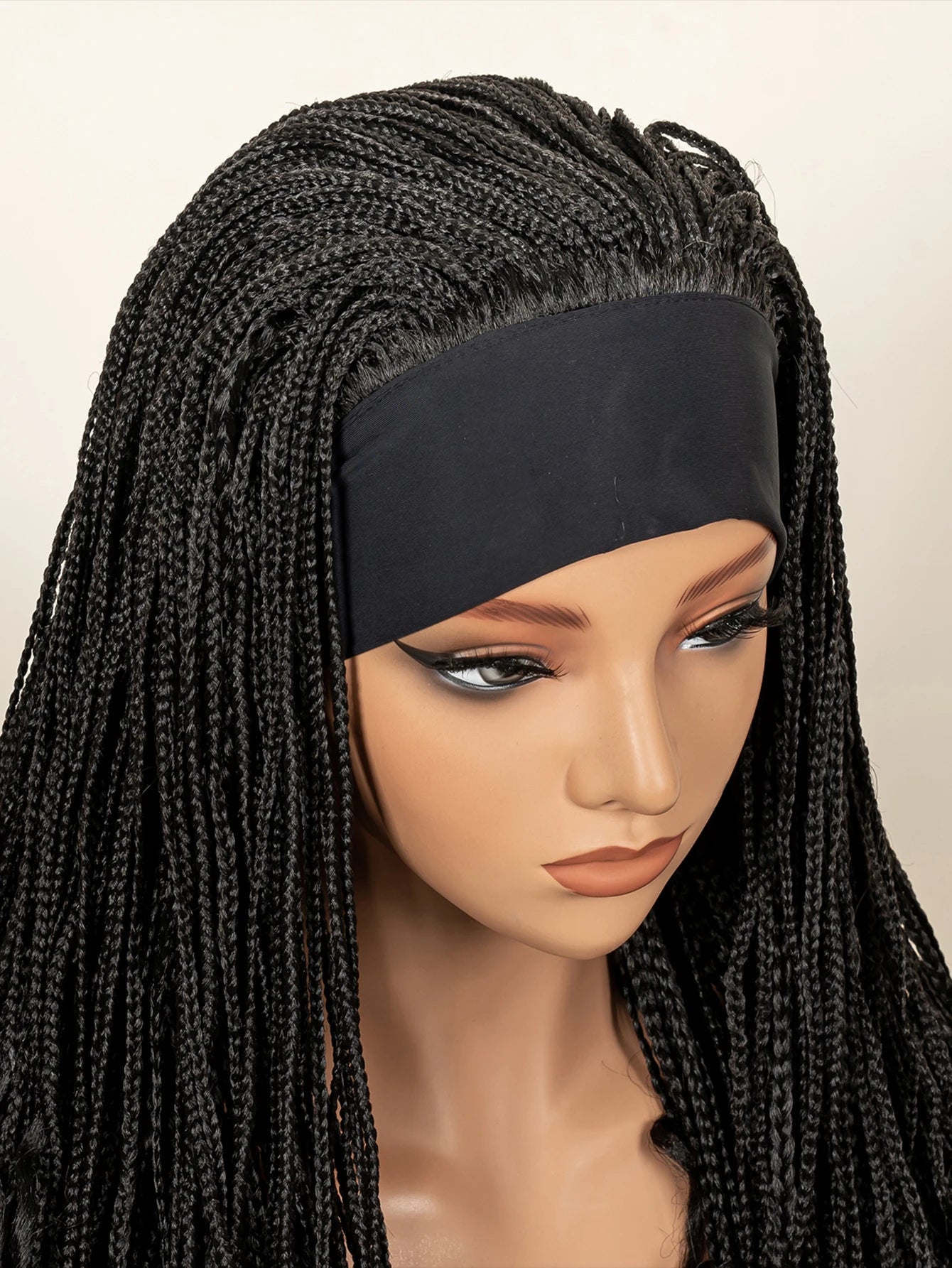 Headband  Braided Wig Synthetic Braid Wig with Hair Band for Women Machine Made Braided Wig 28 Inch Women Wigs
