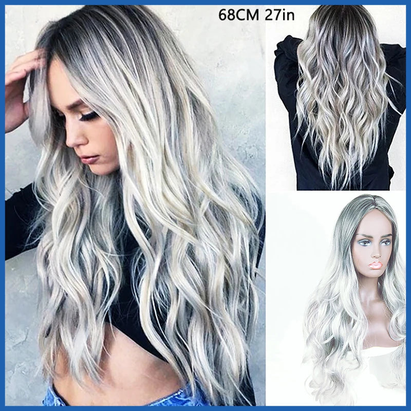 Wig CoverFemale Hair Gold Pink synthetic Wigs Women Brazilian Remy Hair Cheap Popular Hairstyles For Straight And Curly Hair